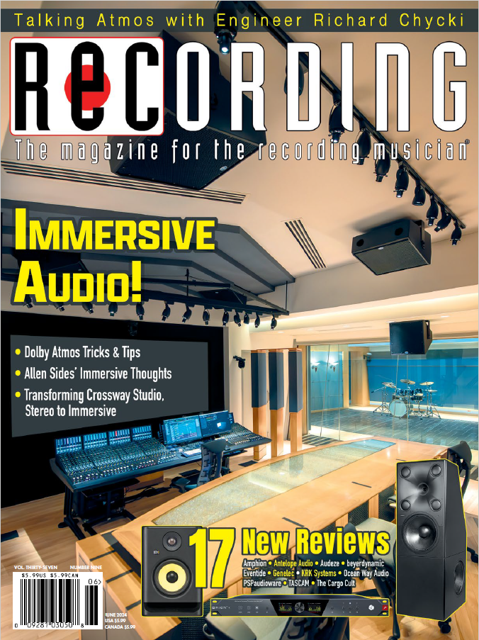 Whitney Houston studio - Recording Magazine cover